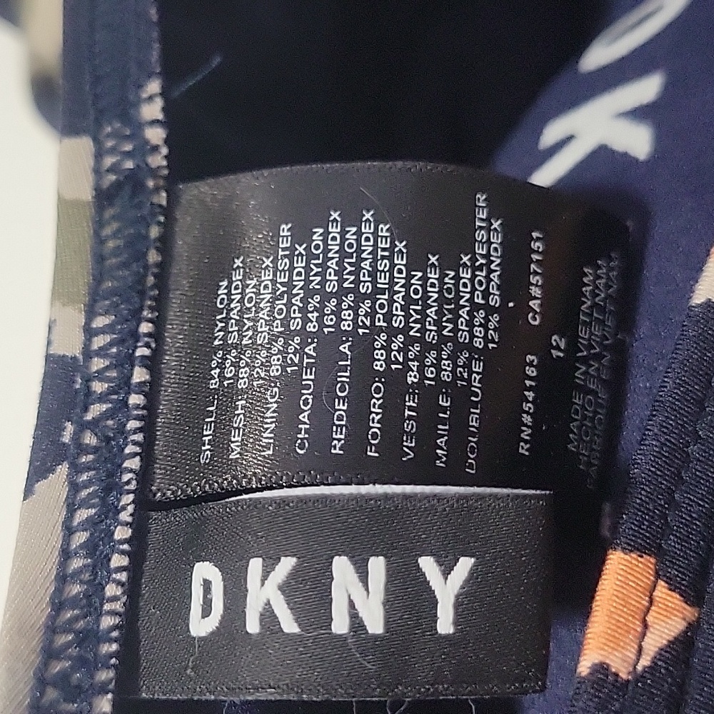 DKNY  Navy Leopard Print  One Piece Swimsuit 12 - Picture 2 of 13